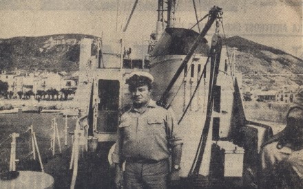 Boško Trifunović kao komandant graničnog patrolnog čamca