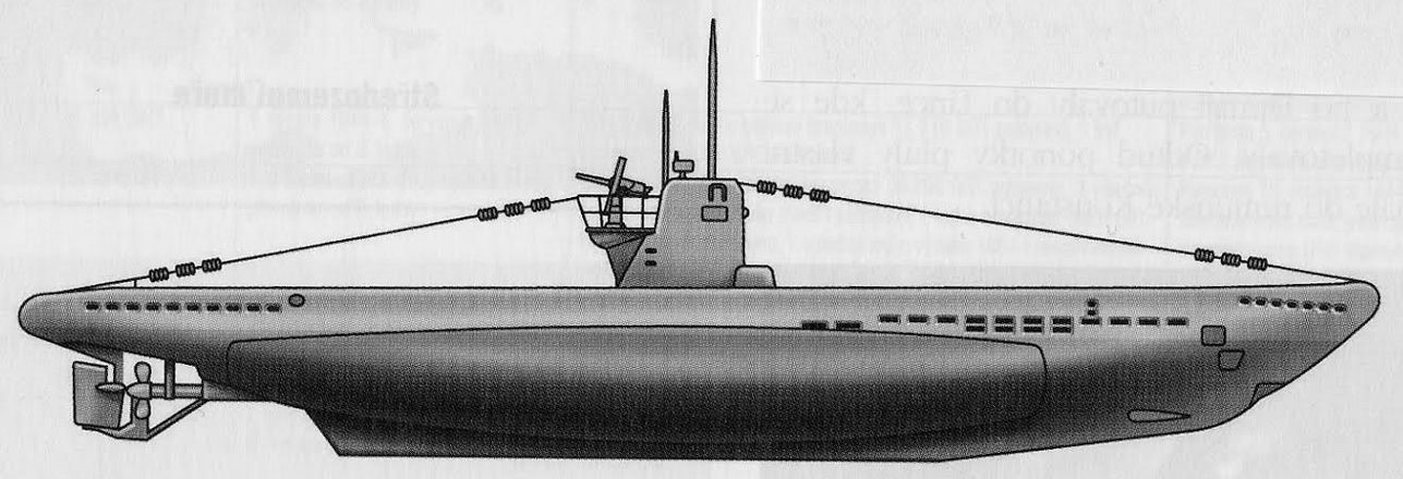 Silueta Njemačke podmornice tipa II B, kakvu je platila Kraljevina Jugoslavija,
(Izvor: Franjo Zeljak)